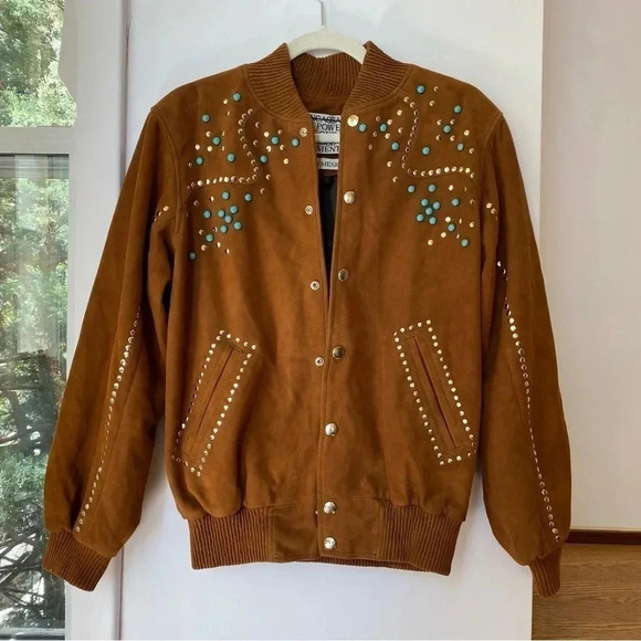 Free People Jackets & Blazers - NWT Free People Dan Cassab Ennio Suede Studded Jacket Brown Small